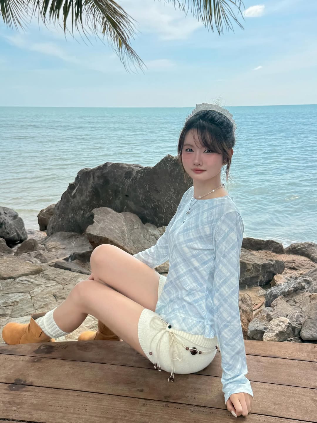 <預訂> 泰國小眾品牌🇹🇭 透氣沙灘荷葉邊長袖襯衫上衣 | 兩色入