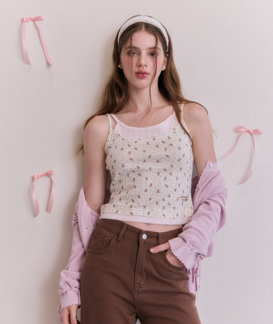 <預訂> 泰國小眾品牌🇹🇭 Teddy Bear疊層吊帶背心