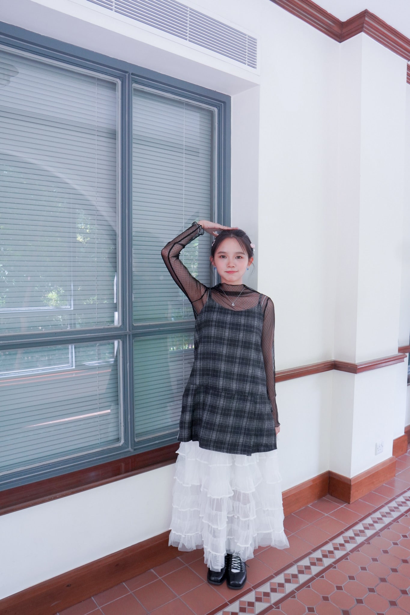 <現貨> 自家製 小奶白蛋糕多層薄紗半身長裙