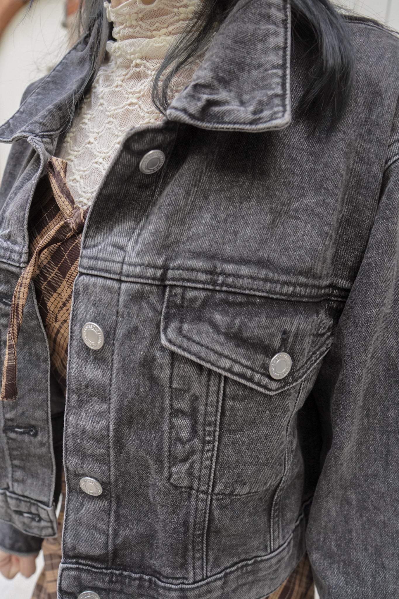 <現貨> 寬鬆短版口袋牛仔夾克外套