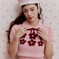 <預訂> 泰國小眾品牌🇹🇭 刺繡花花針織Crop Tee | 兩色入