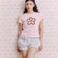 <預訂> 泰國小眾品牌🇹🇭 蓬鬆刺繡花花Crop Tee | 兩色入