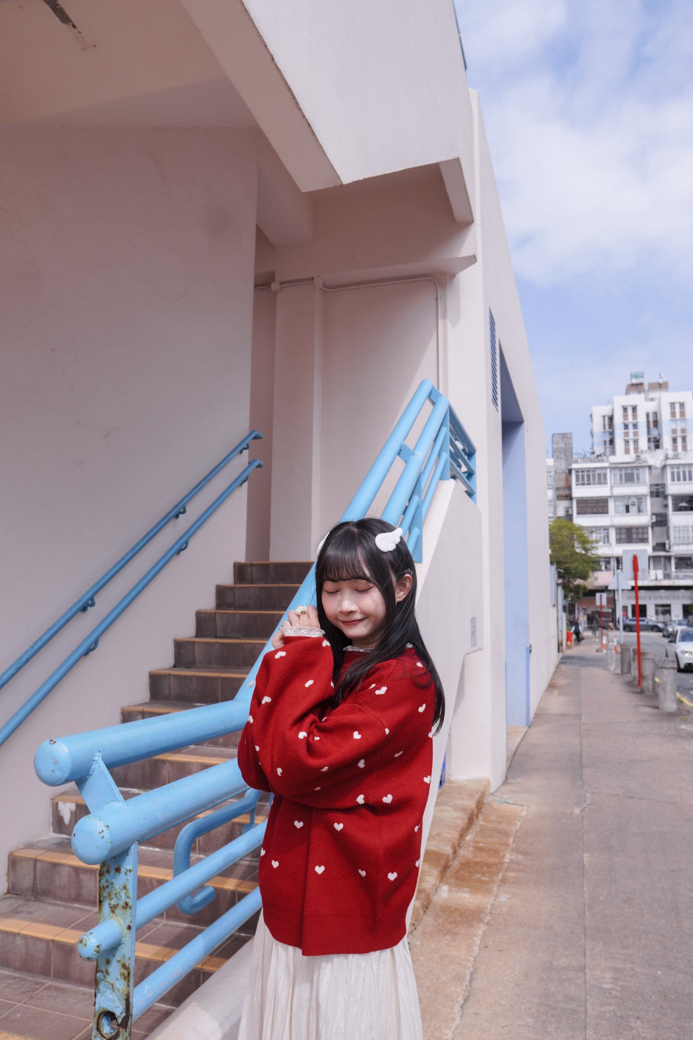 <現貨> 新年限定🧧🍊心型印花提花針織長袖上衣