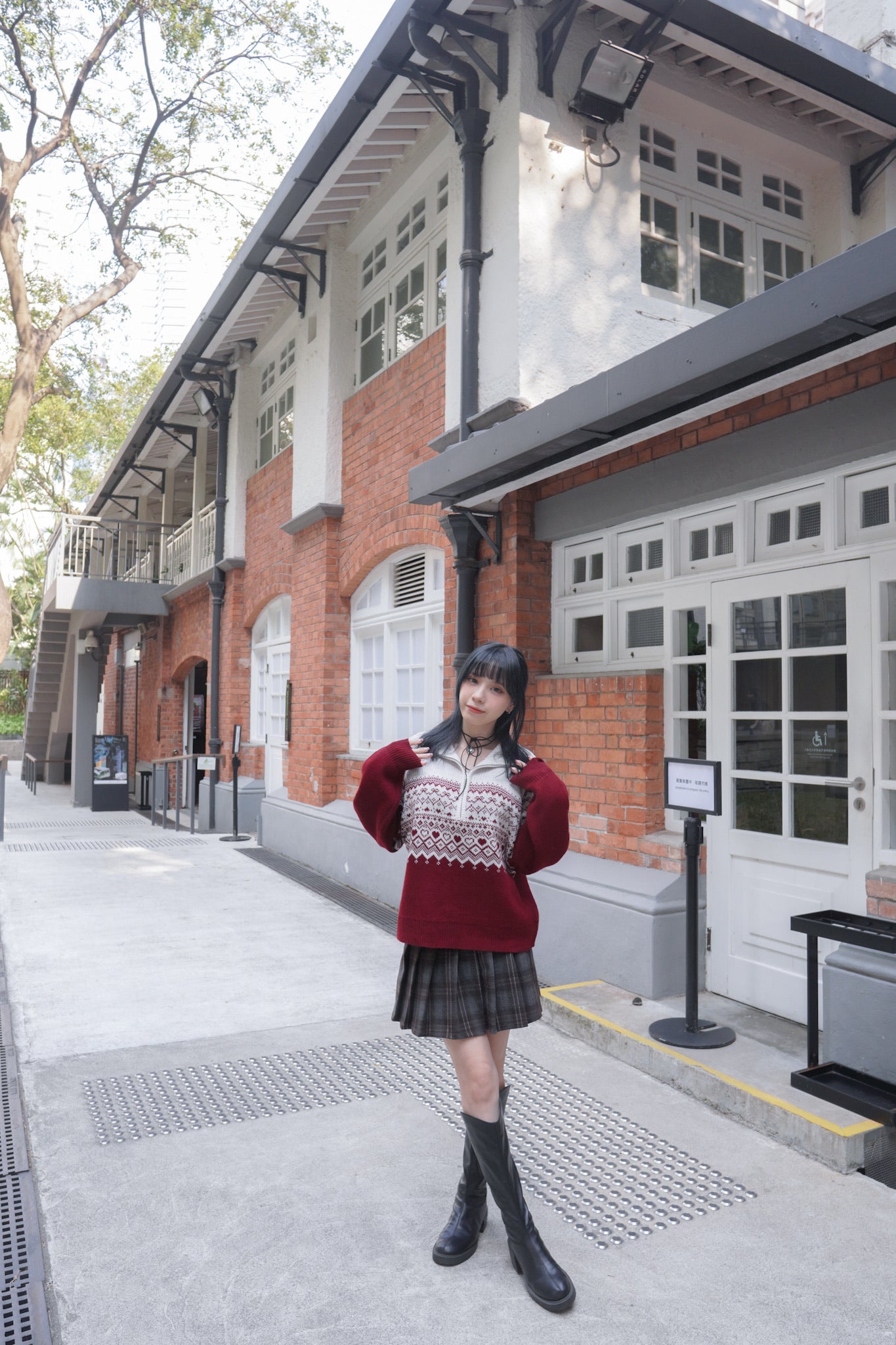 <現貨> 自家製 復古格紋高腰A字半身短裙