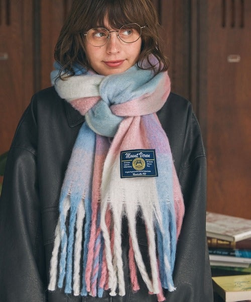 <預訂> 日牌MM 流蘇混色蓬鬆頸巾｜九色入