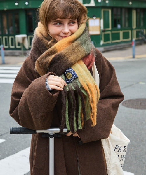 <預訂> 日牌MM 流蘇混色蓬鬆頸巾｜九色入