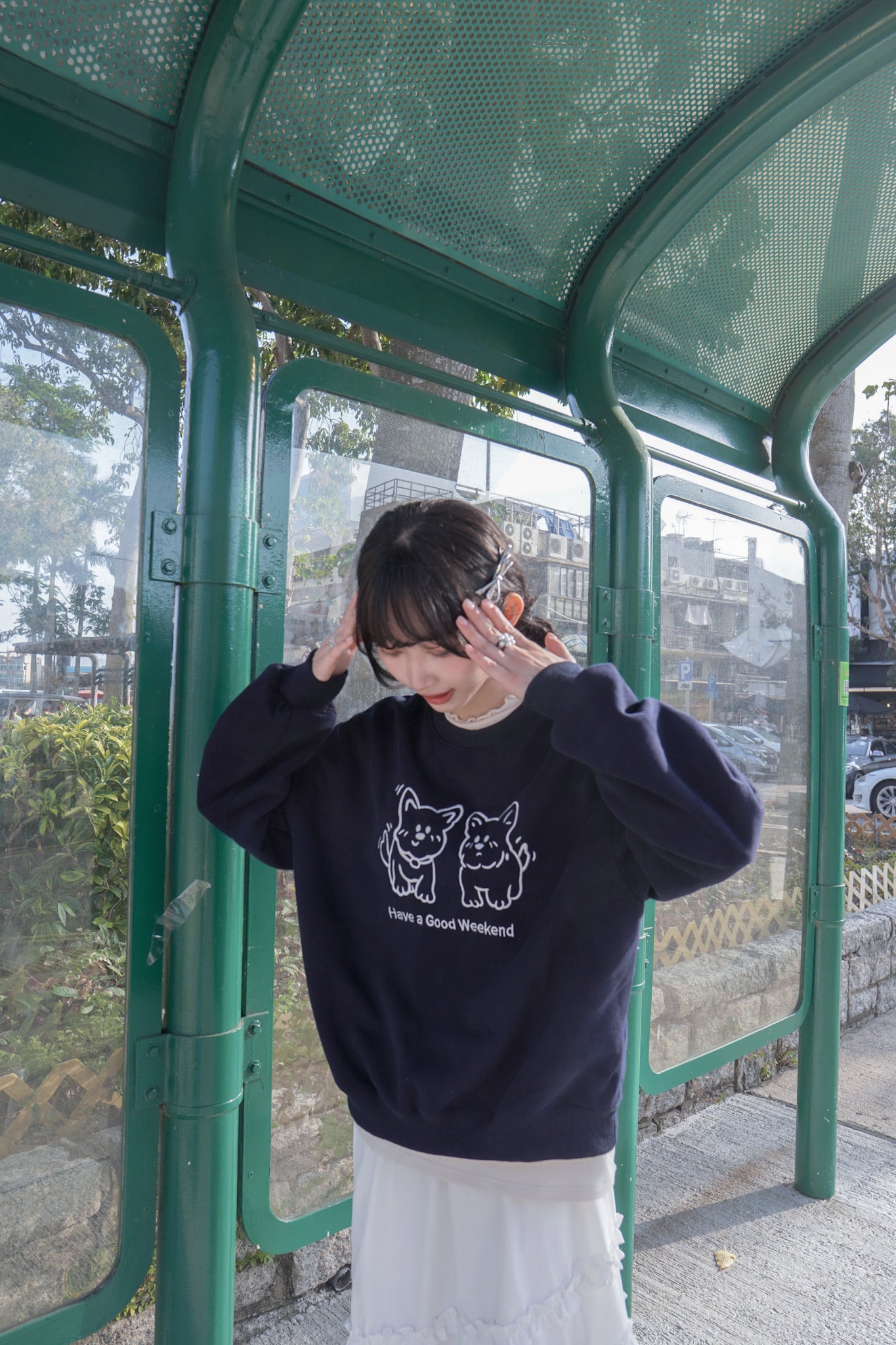 <現貨> 小狗刺繡LOGO長袖衛衣 | 兩色入