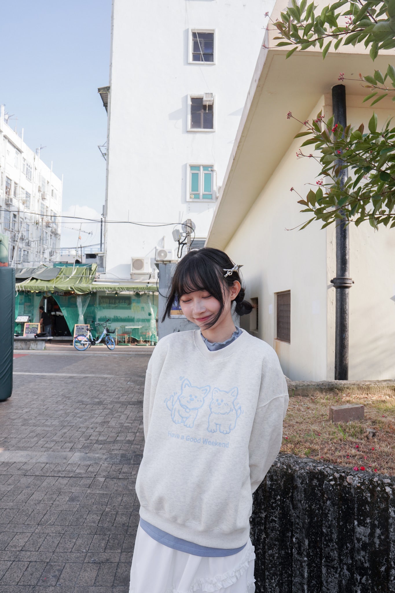 <現貨> 小狗刺繡LOGO長袖衛衣 | 兩色入