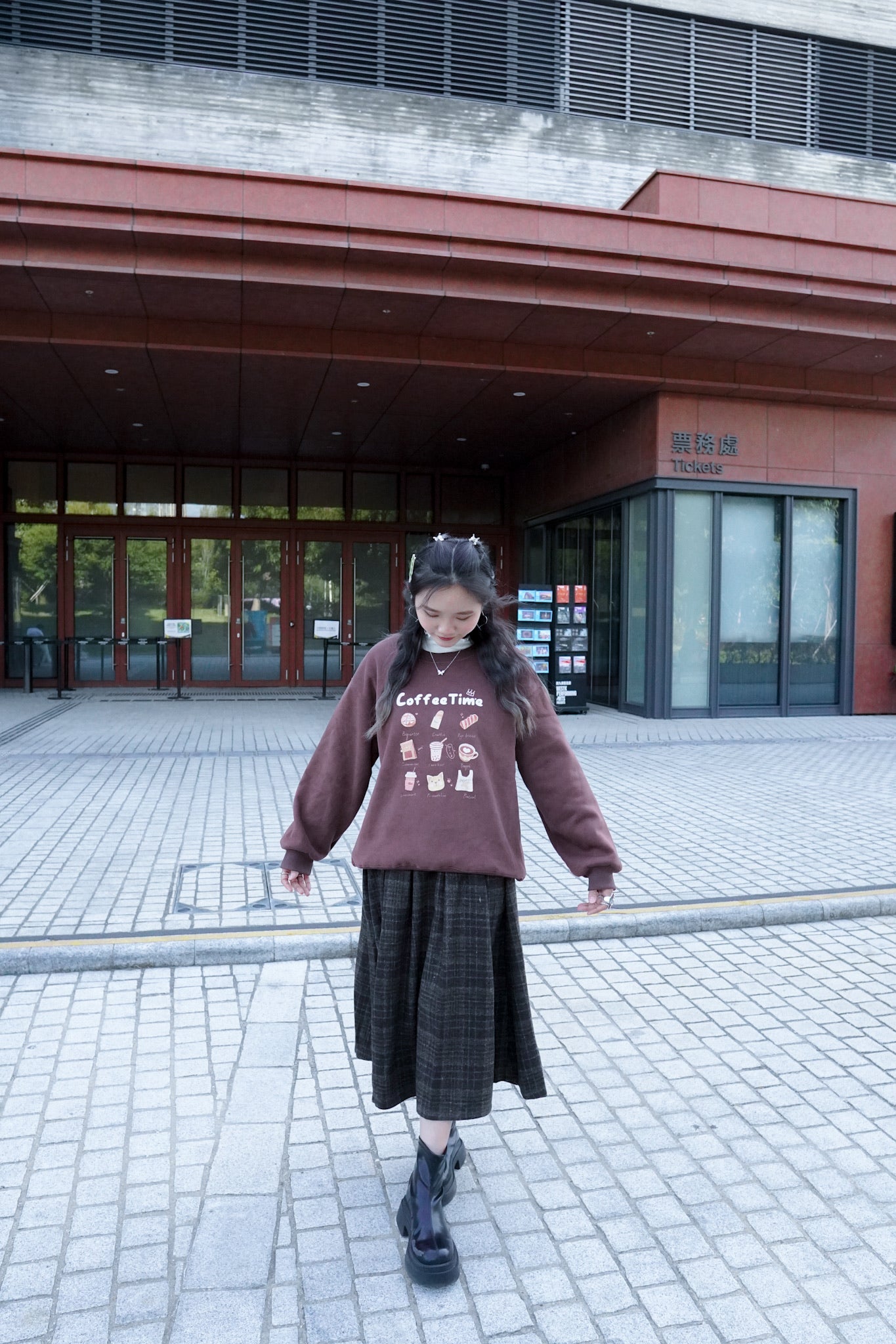 <預訂> 自家製 羊毛百褶格紋半身長裙｜兩色入