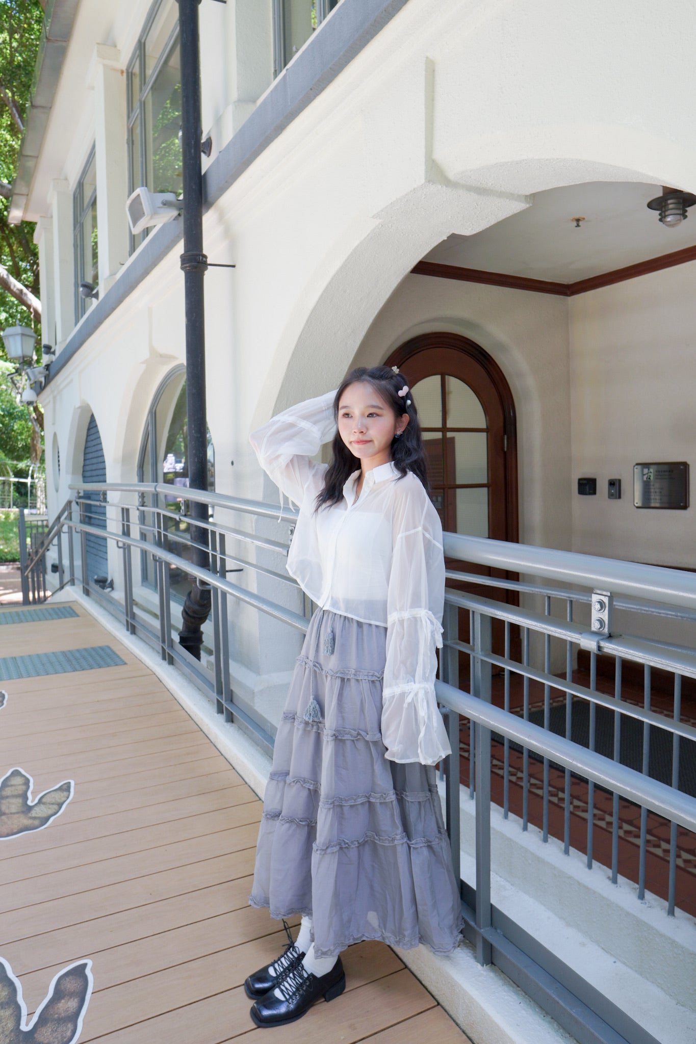 <現貨> 自家製 復古層層薄紗半身長裙