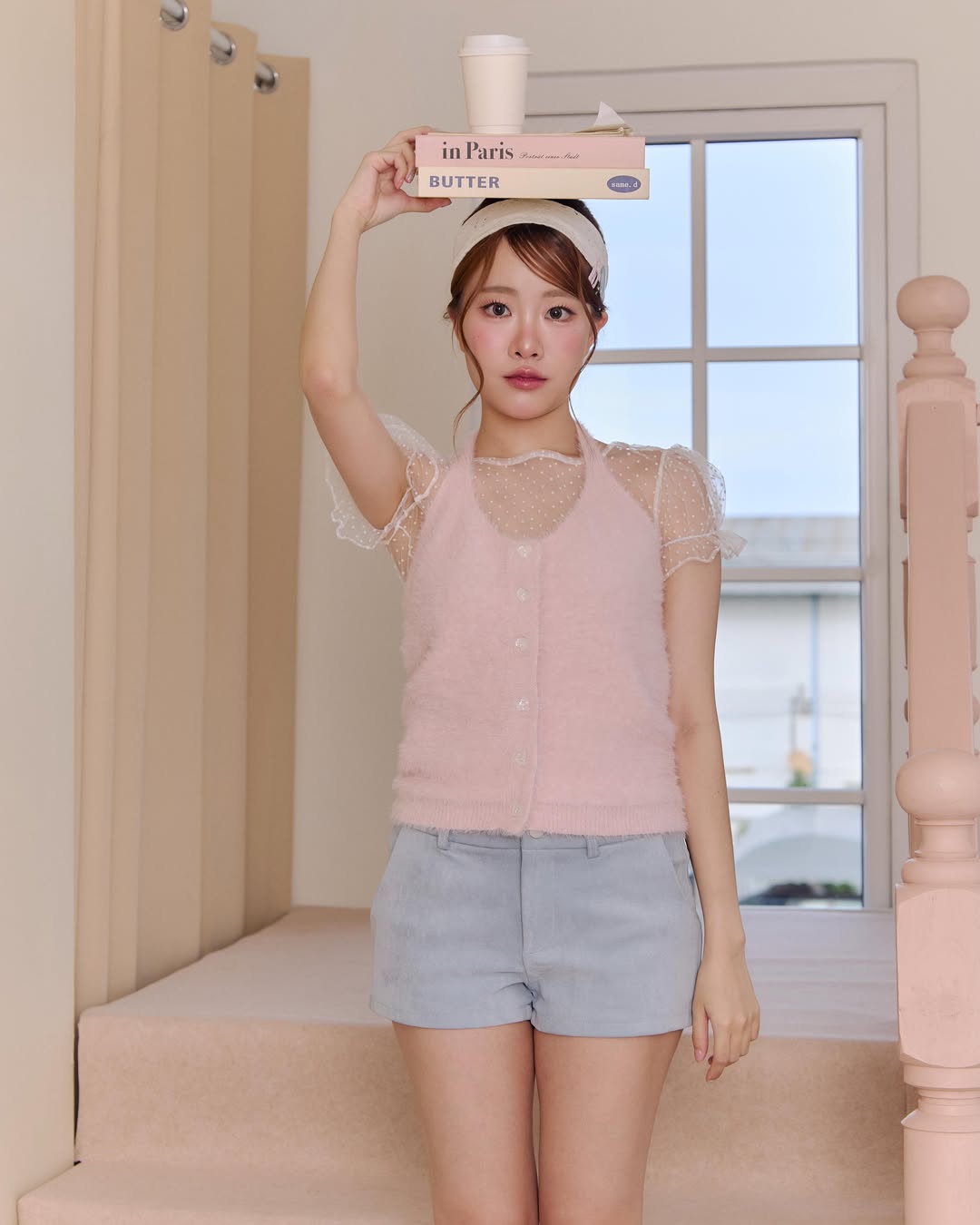 <預訂> 泰國小眾品牌🇹🇭 珍珠泡泡袖透透短袖上衣