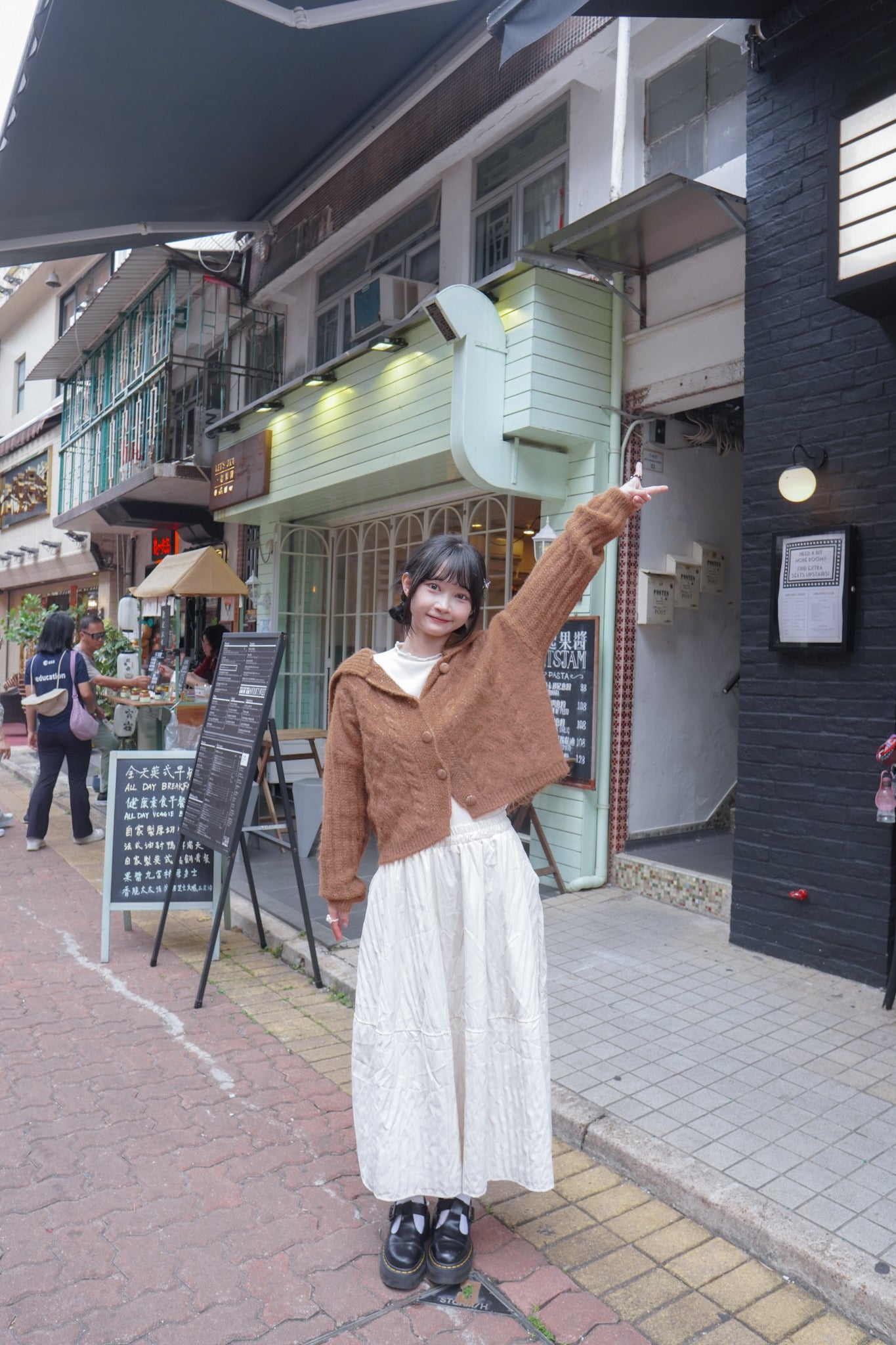 <現貨> 學院風大反領麻花開胸針織外套｜兩色入