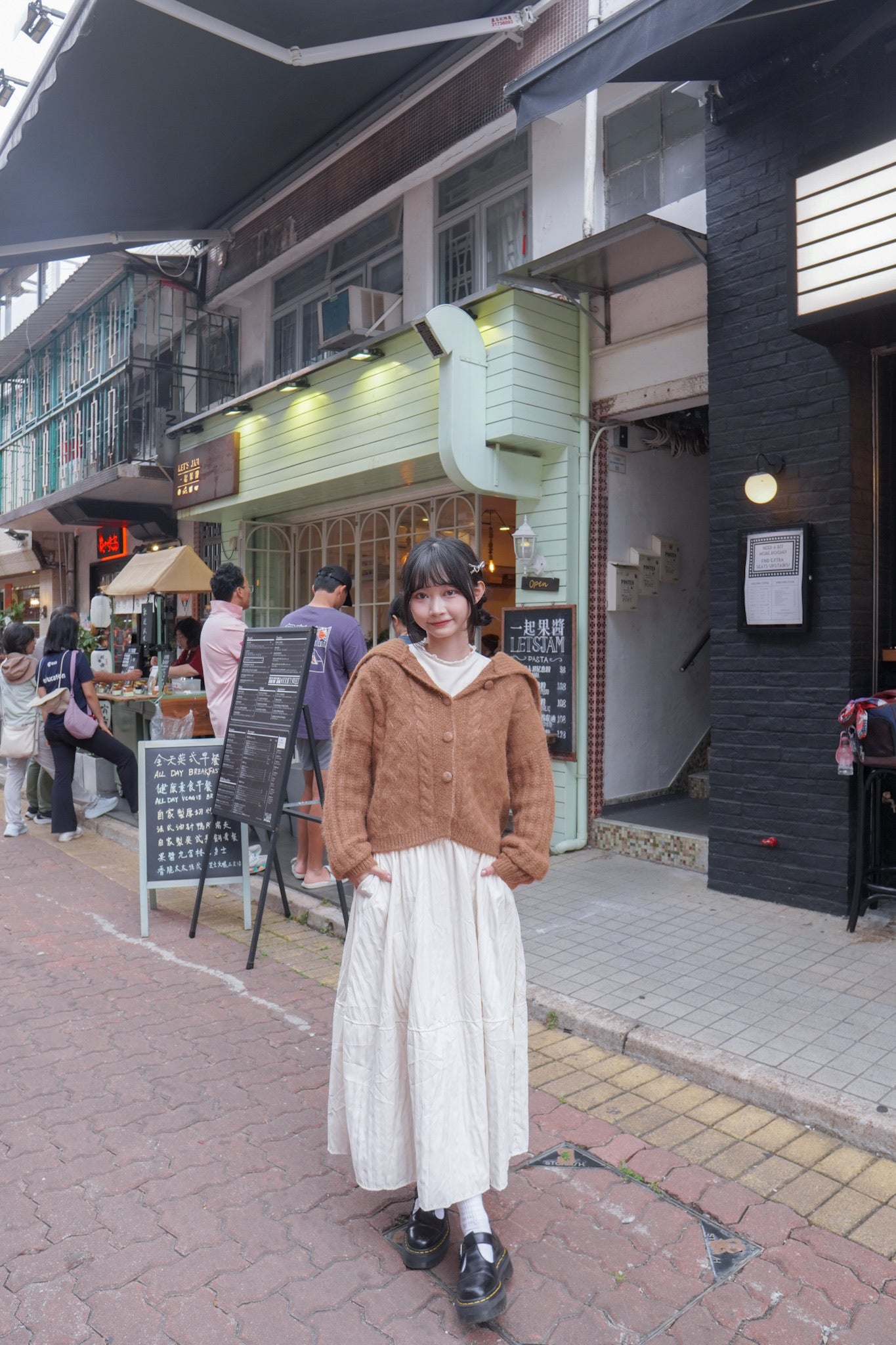 <現貨> 學院風大反領麻花開胸針織外套｜兩色入