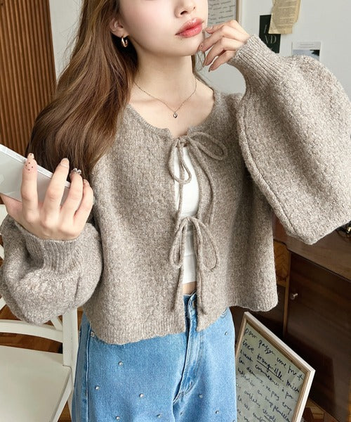 <預訂> JP MM 2-Ways 針織扇形花邊混色針織開胸上衣｜三色入