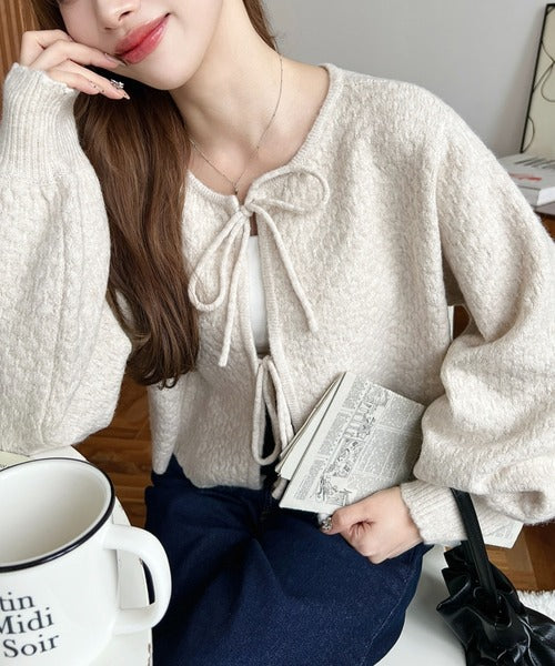 <預訂> JP MM 2-Ways 針織扇形花邊混色針織開胸上衣｜三色入