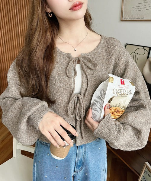 <預訂> JP MM 2-Ways 針織扇形花邊混色針織開胸上衣｜三色入