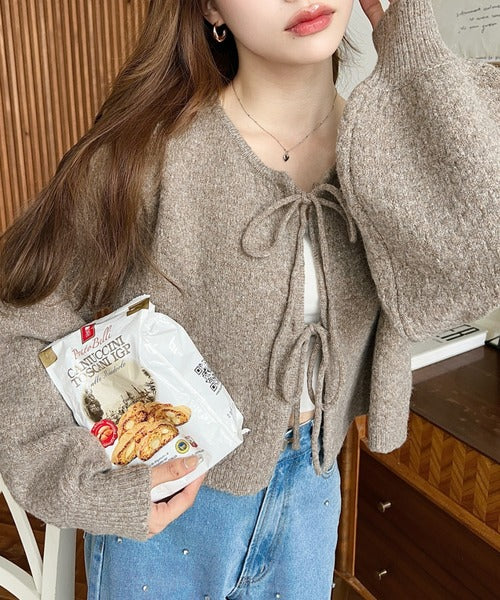 <預訂> JP MM 2-Ways 針織扇形花邊混色針織開胸上衣｜三色入