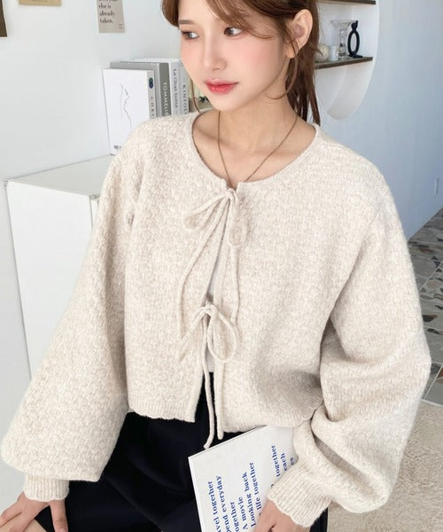 <預訂> JP MM 2-Ways 針織扇形花邊混色針織開胸上衣｜三色入