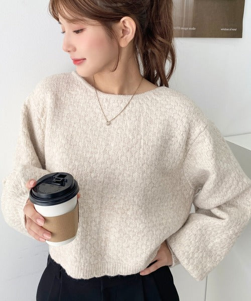 <預訂> JP MM 2-Ways 針織扇形花邊混色針織開胸上衣｜三色入