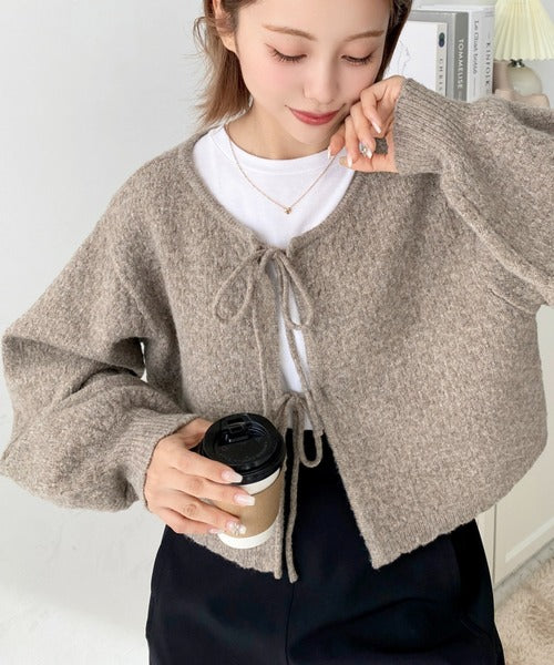 <預訂> JP MM 2-Ways 針織扇形花邊混色針織開胸上衣｜三色入