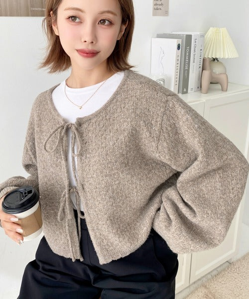 <預訂> JP MM 2-Ways 針織扇形花邊混色針織開胸上衣｜三色入