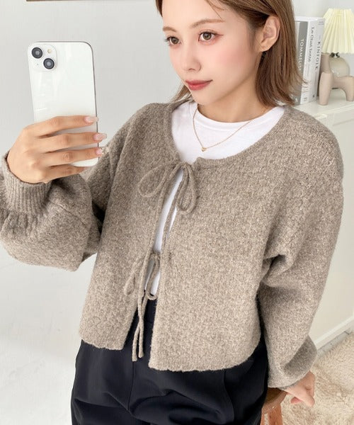 <預訂> JP MM 2-Ways 針織扇形花邊混色針織開胸上衣｜三色入