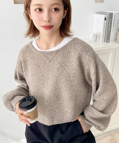 <預訂> JP MM 2-Ways 針織扇形花邊混色針織開胸上衣｜三色入