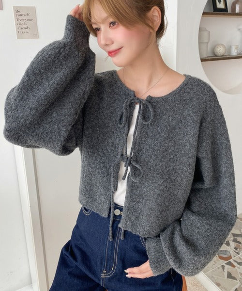 <預訂> JP MM 2-Ways 針織扇形花邊混色針織開胸上衣｜三色入