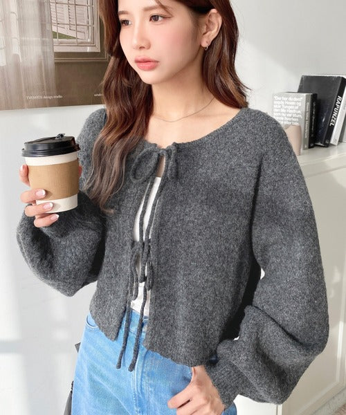 <預訂> JP MM 2-Ways 針織扇形花邊混色針織開胸上衣｜三色入