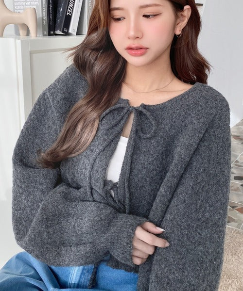 <預訂> JP MM 2-Ways 針織扇形花邊混色針織開胸上衣｜三色入