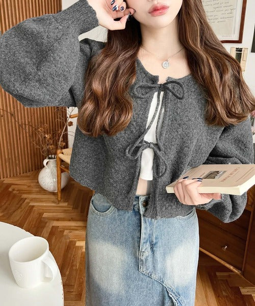 <預訂> JP MM 2-Ways 針織扇形花邊混色針織開胸上衣｜三色入