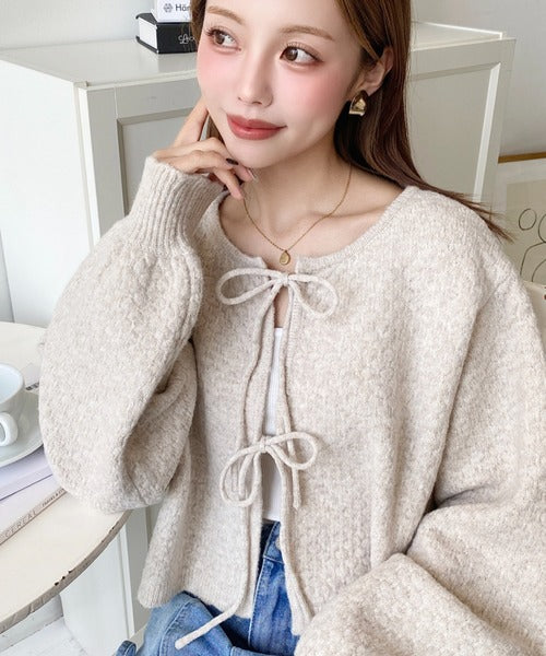 <預訂> JP MM 2-Ways 針織扇形花邊混色針織開胸上衣｜三色入