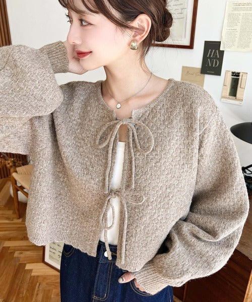 <預訂> JP MM 2-Ways 針織扇形花邊混色針織開胸上衣｜三色入