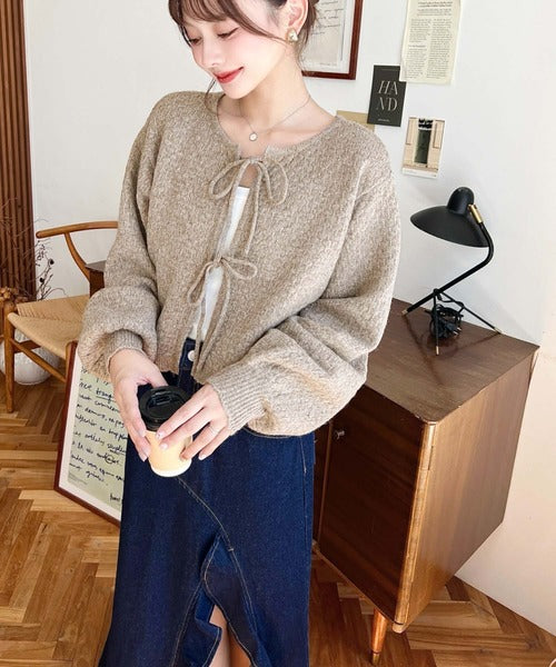 <預訂> JP MM 2-Ways 針織扇形花邊混色針織開胸上衣｜三色入