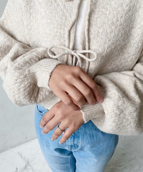 <預訂> JP MM 2-Ways 針織扇形花邊混色針織開胸上衣｜三色入