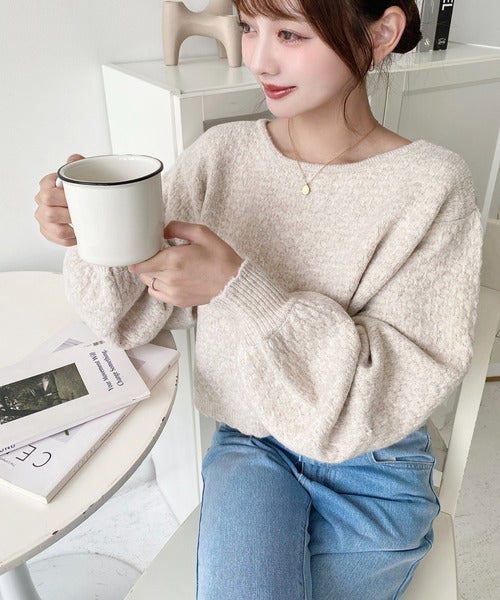 <預訂> JP MM 2-Ways 針織扇形花邊混色針織開胸上衣｜三色入