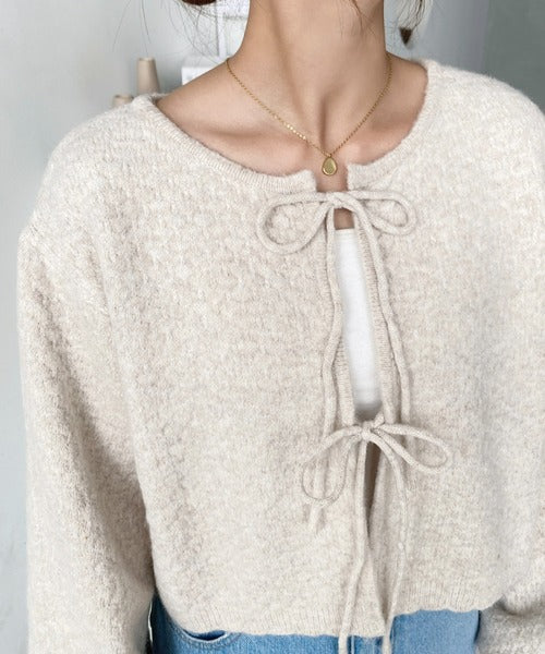 <預訂> JP MM 2-Ways 針織扇形花邊混色針織開胸上衣｜三色入