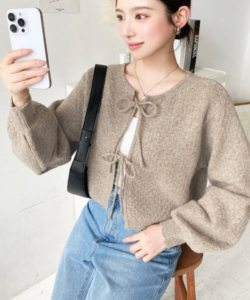 <預訂> JP MM 2-Ways 針織扇形花邊混色針織開胸上衣｜三色入