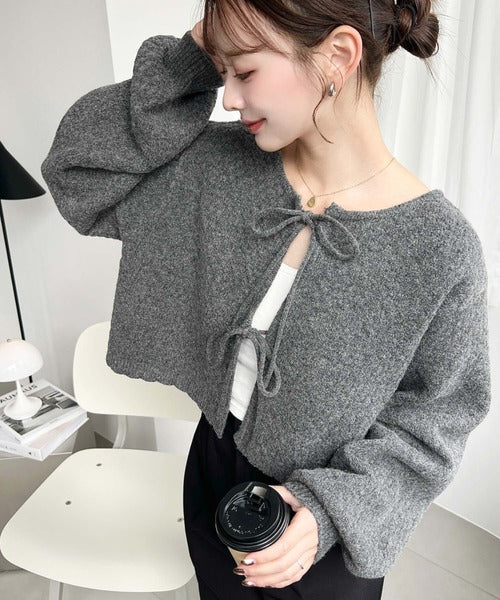 <預訂> JP MM 2-Ways 針織扇形花邊混色針織開胸上衣｜三色入