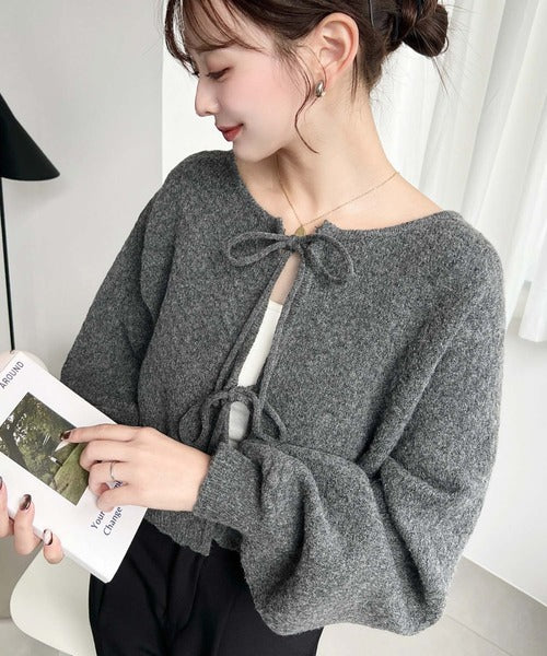 <預訂> JP MM 2-Ways 針織扇形花邊混色針織開胸上衣｜三色入