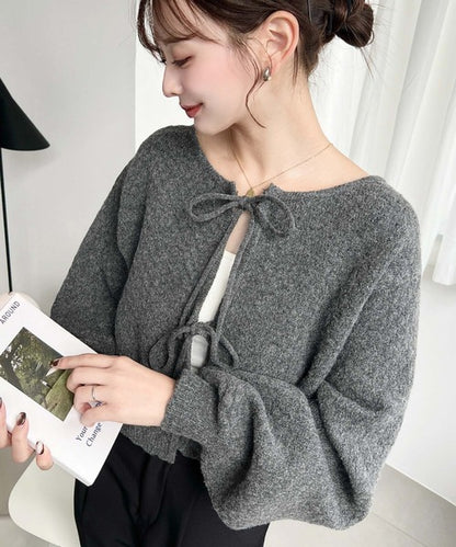 <預訂> JP MM 2-Ways 針織扇形花邊混色針織開胸上衣｜三色入