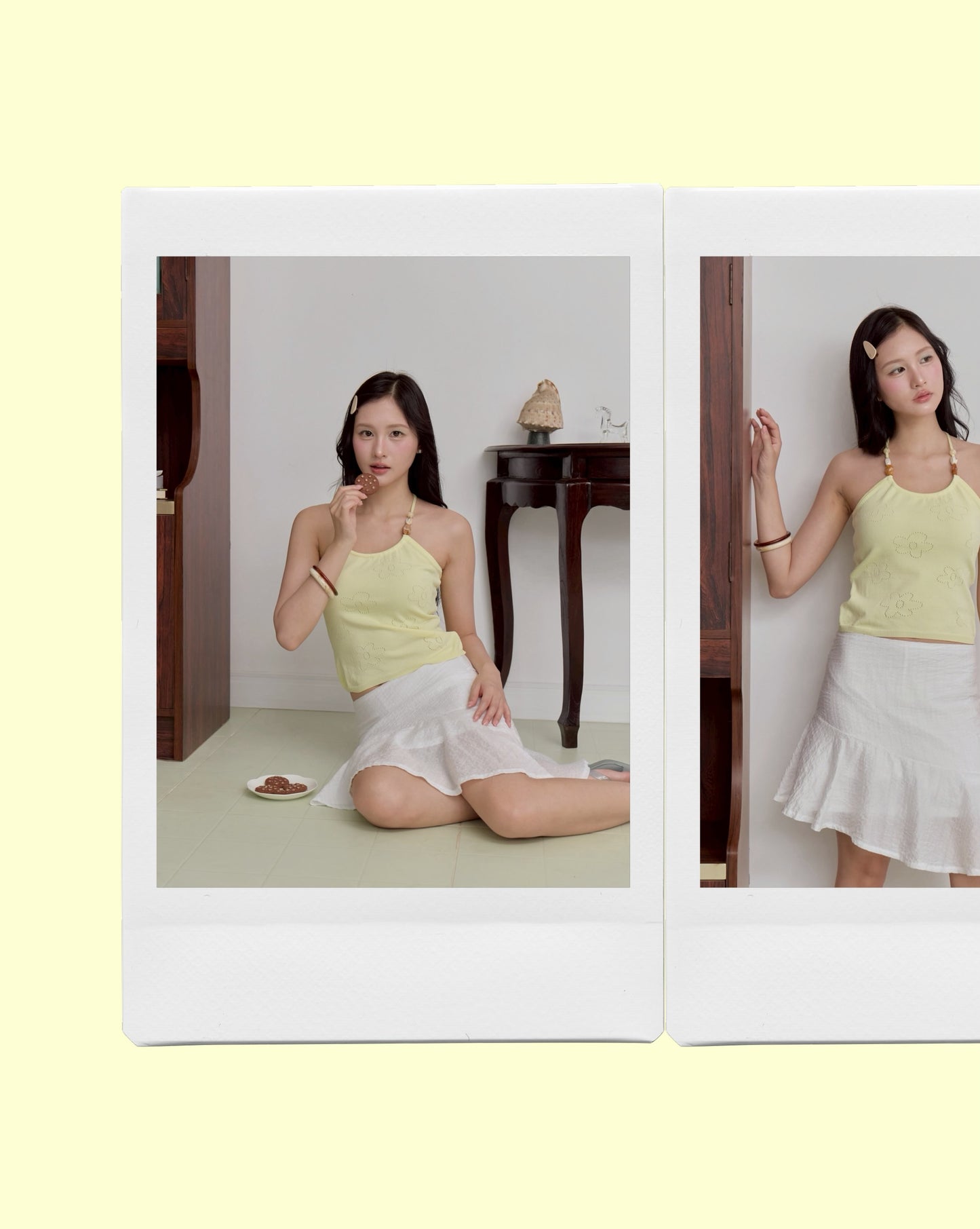 <預訂> 泰國小眾品牌🇹🇭 露背針織花花吊帶背心上衣 | 四色入