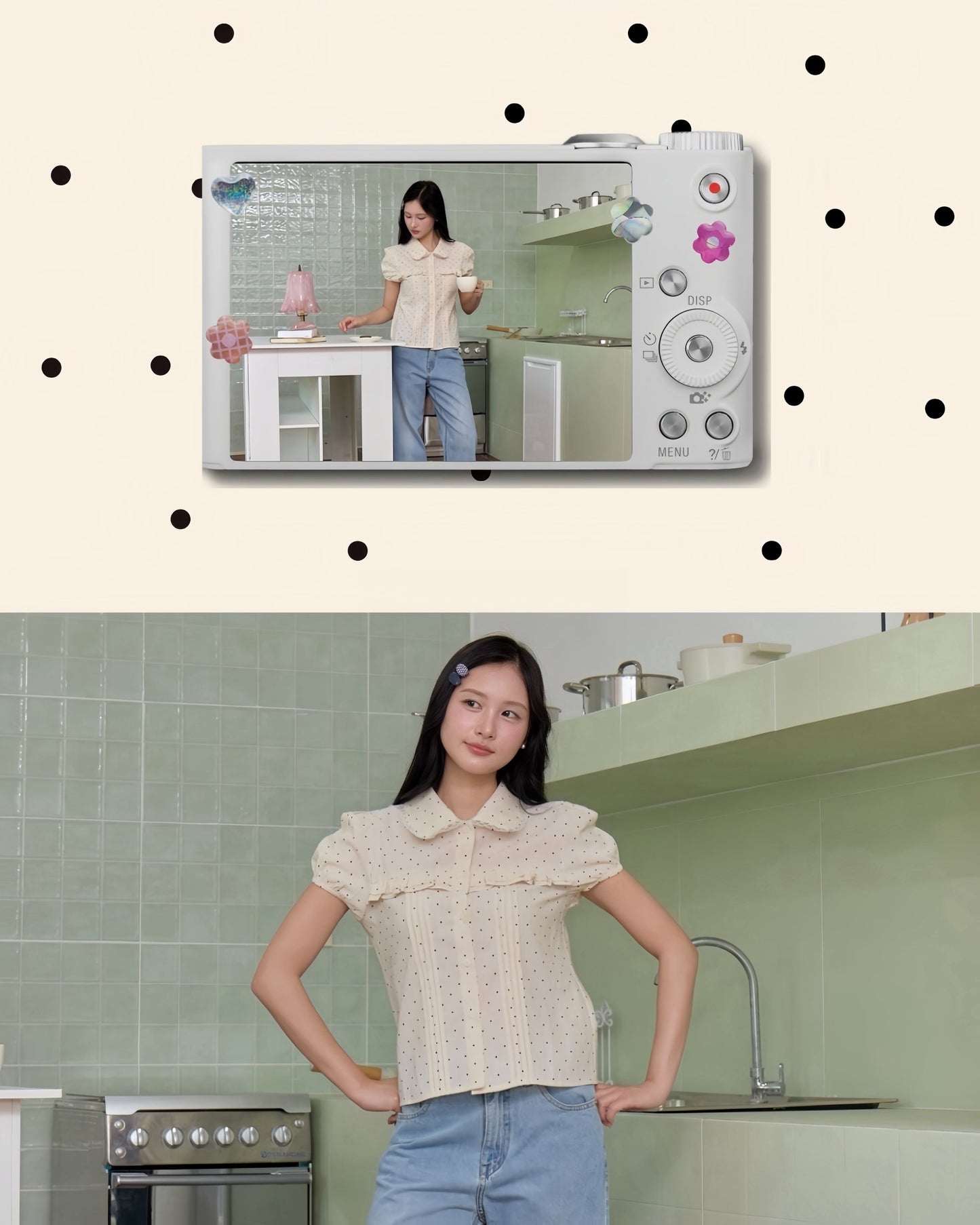 <預訂> 泰國小眾品牌🇹🇭 蕾絲荷葉邊泡泡袖襯衫 | 兩色入