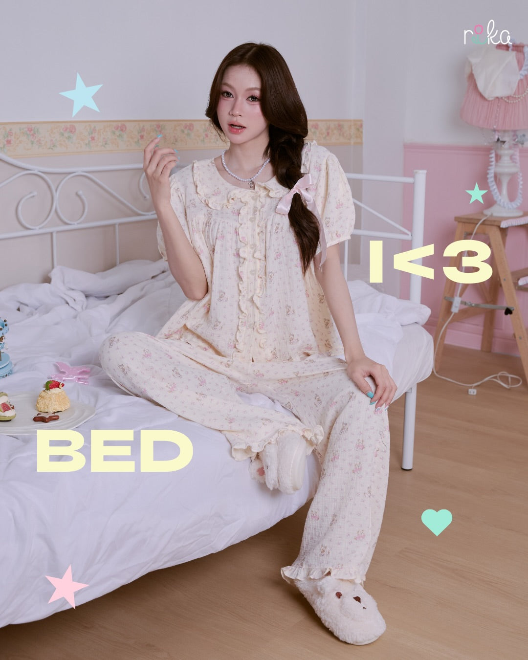 <預訂> 泰國小眾品牌🇹🇭 超熱賣人氣可愛圖案舒適柔軟布料睡衣兩件套套裝 | 四款入