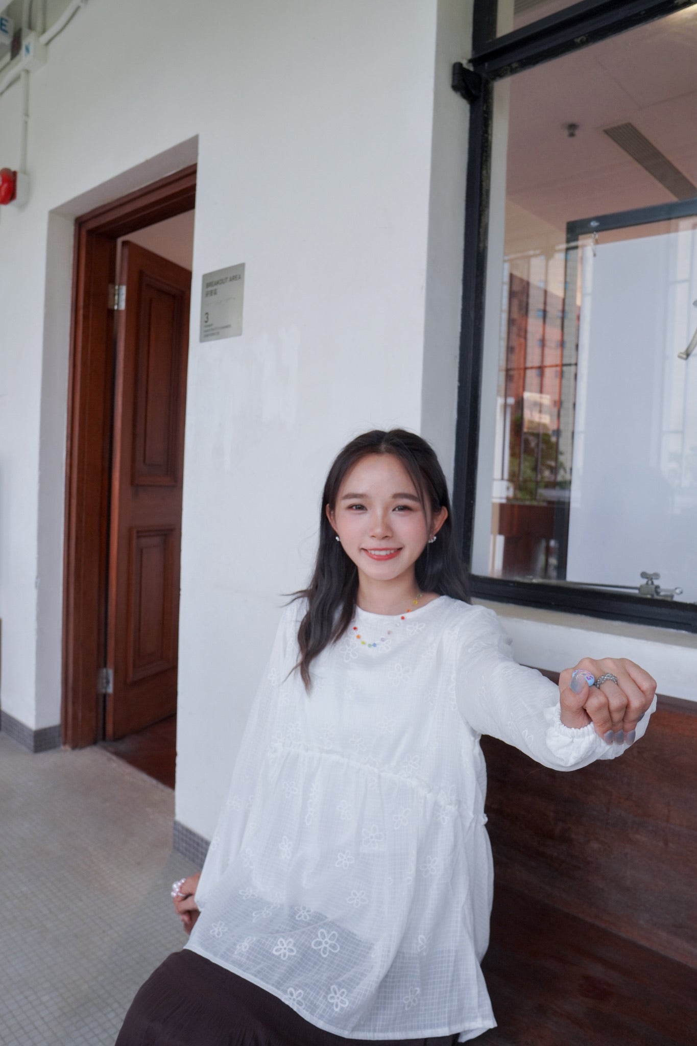 <現貨> 獨家款 泰國人手製作! 格紋小花卉泡泡袖上衣｜兩色入