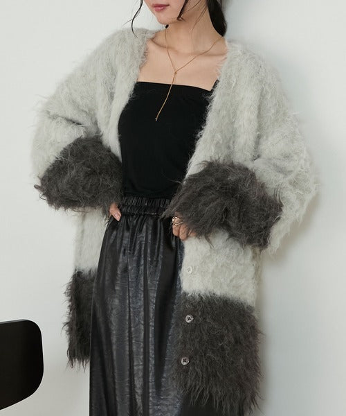 <預訂> JP FY 2-Ways漸變毛茸茸粗針織外套｜六色入