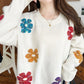 <預訂> 日牌MM 混色花卉提花針織上衣｜四色入