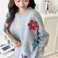 <預訂> 日牌MM 混色花卉提花針織上衣｜四色入