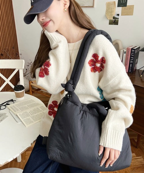 <預訂> 日牌MM 混色花卉提花針織上衣｜四色入