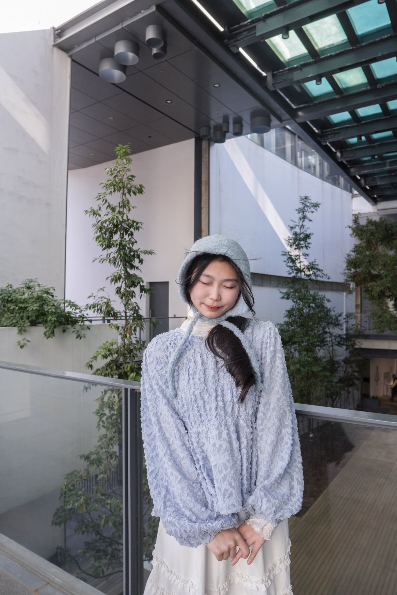 <現貨> 小眾提花ruffle邊高領打底上衣｜兩色入